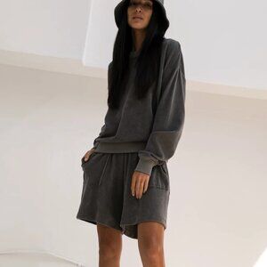 NWT Paper Label 100% Cotton Sasha Sweatshirt Charcoal Grey